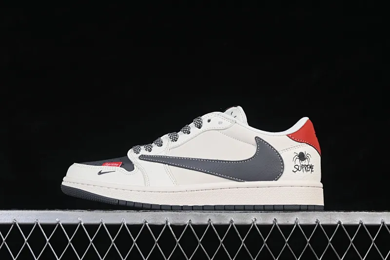 All categories Air Jordan Jordan series basketball shoes Air Jordan 1 Low High-end customized low-top sneakers Travis Scott x Fragment Design x Air Jordan 1 Low OG SP AJ1 Joe 1 joint spider rice black red low-top cultural casual sneakers QW5088-210